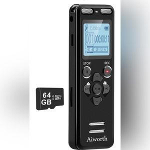 NWT 72GB Digital Voice Recorder Voice Activated Recorder for Lectures Meetings